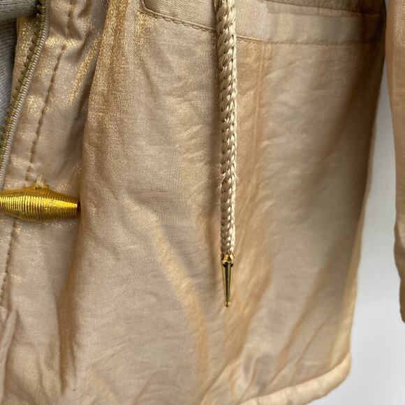 Lew Magram Collection Genuine Coyote Fur Trim Gold Coat sz XS - Picture 10 of 14